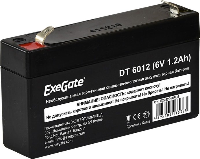 ExeGate DT 6012 (6В, 1.2 А·ч)