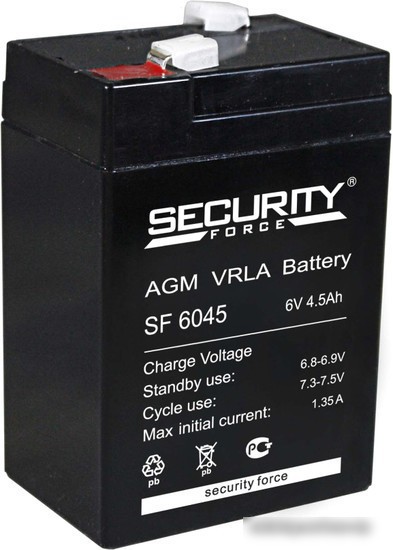 Аккумулятор для ИБП Security Force SF 6045 (6В/4.5 А·ч)