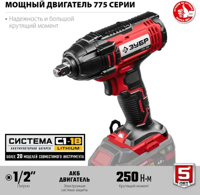 Зубр Мастер ГУЛ-255 (с 1-м АКБ, кейс)