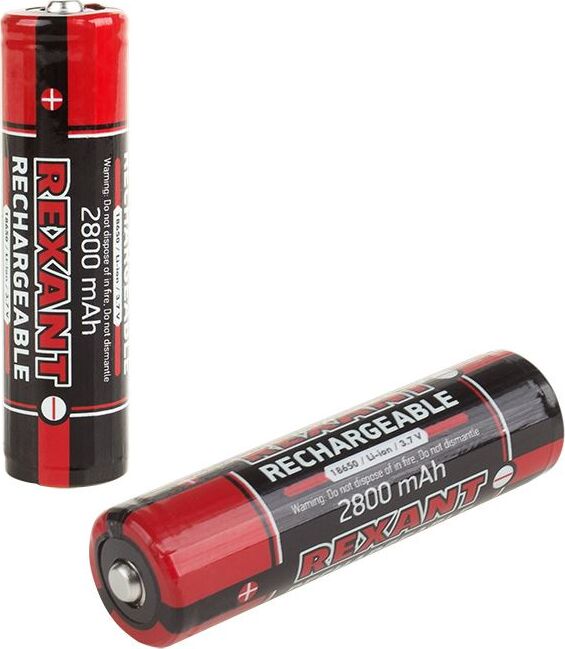 REXANT(30-2030-05) 18650 АККУМУЛЯТОР С ЗАЩИТОЙ LI-ION 2800 MAH 3.7 В